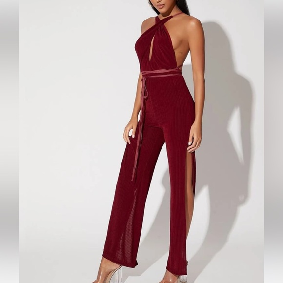 Shein Red Cross Jumpsuit - Picture 3 of 5